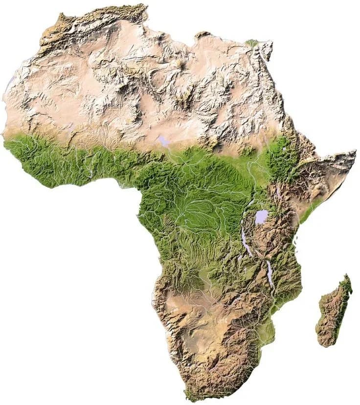 Original photo of Africa Continent Relief Map