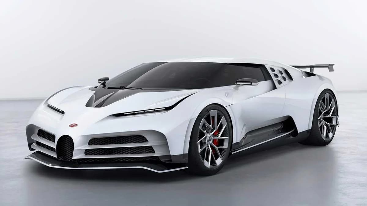 Original photo of Bugatti Centodieci Supercar Line Drawing