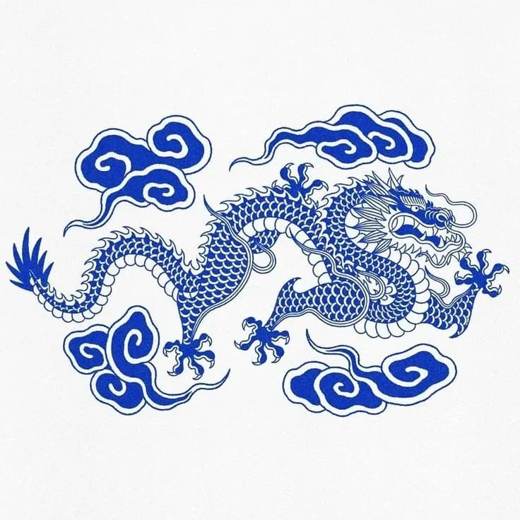 Original photo of Chinese Dragon with Auspicious Clouds