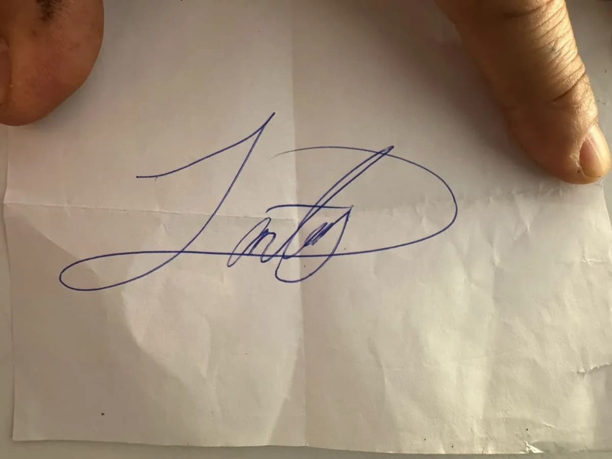 Original photo of Cursive Signature Calligraphy