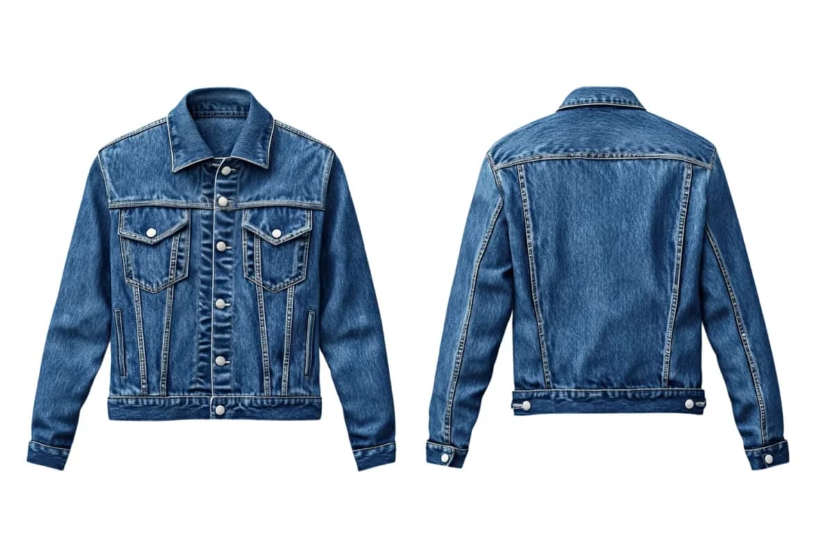 Original photo of Denim Trucker Jacket Front and Back