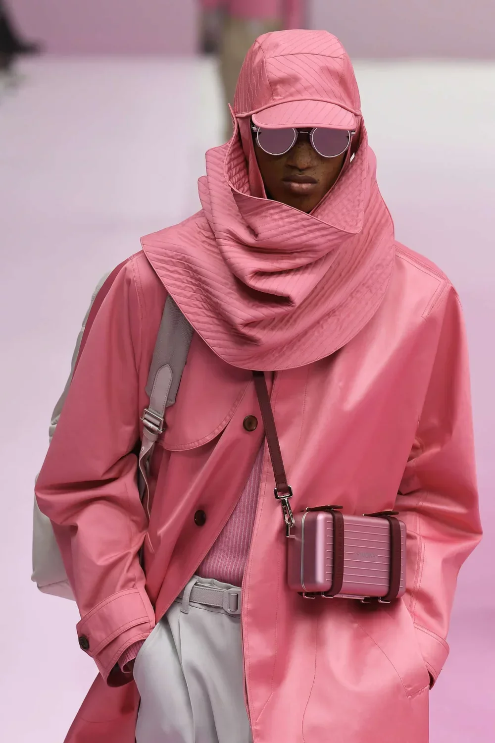 Original photo of Dior Men's Pink Runway Look