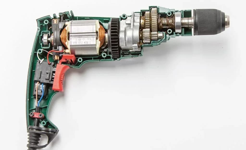 Original photo of Electric Drill Internal Cutaway