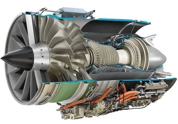 Original photo of GE9X Turbofan Jet Engine Cutaway