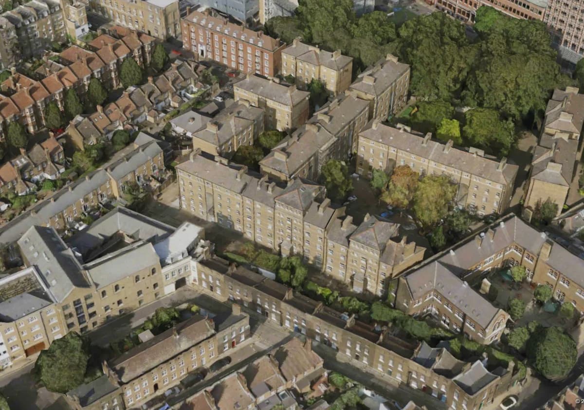 Original photo of Georgian London Street Elevation