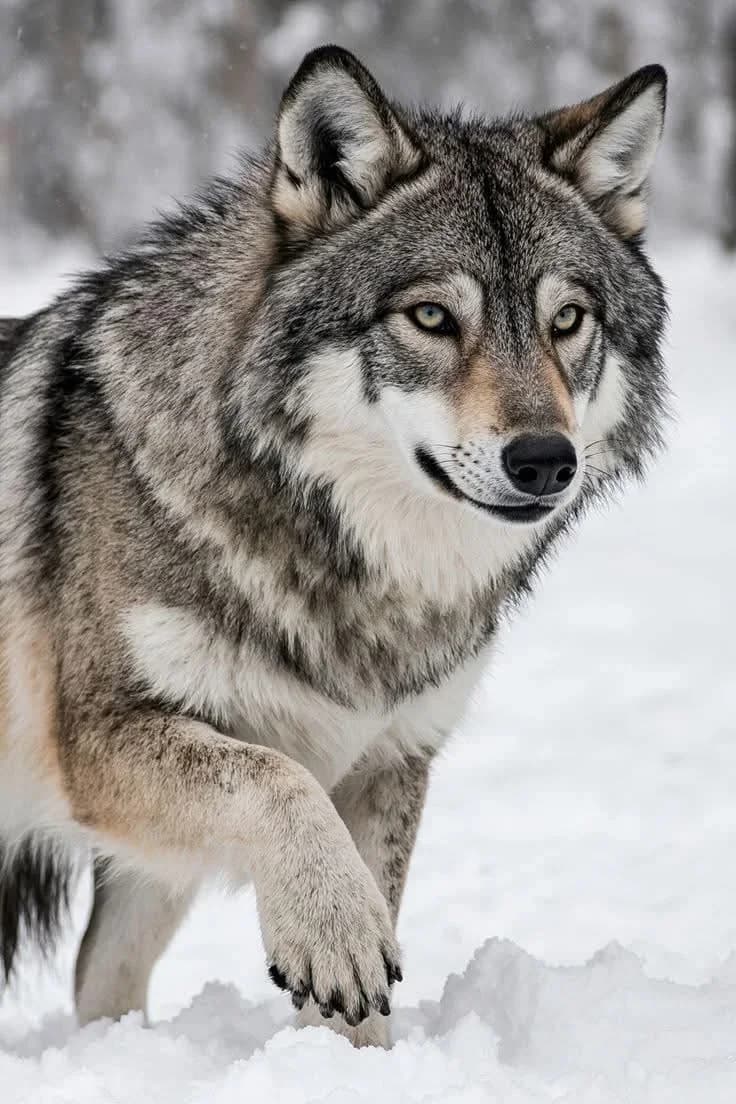 Original photo of Gray Wolf in Snow