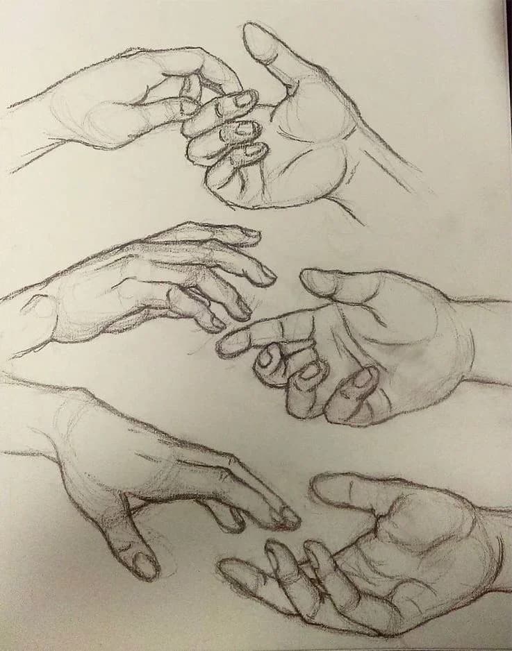Original photo of Hands Reaching and Touching Studies