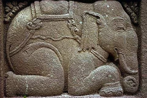 Original photo of Khmer Temple Elephant Relief