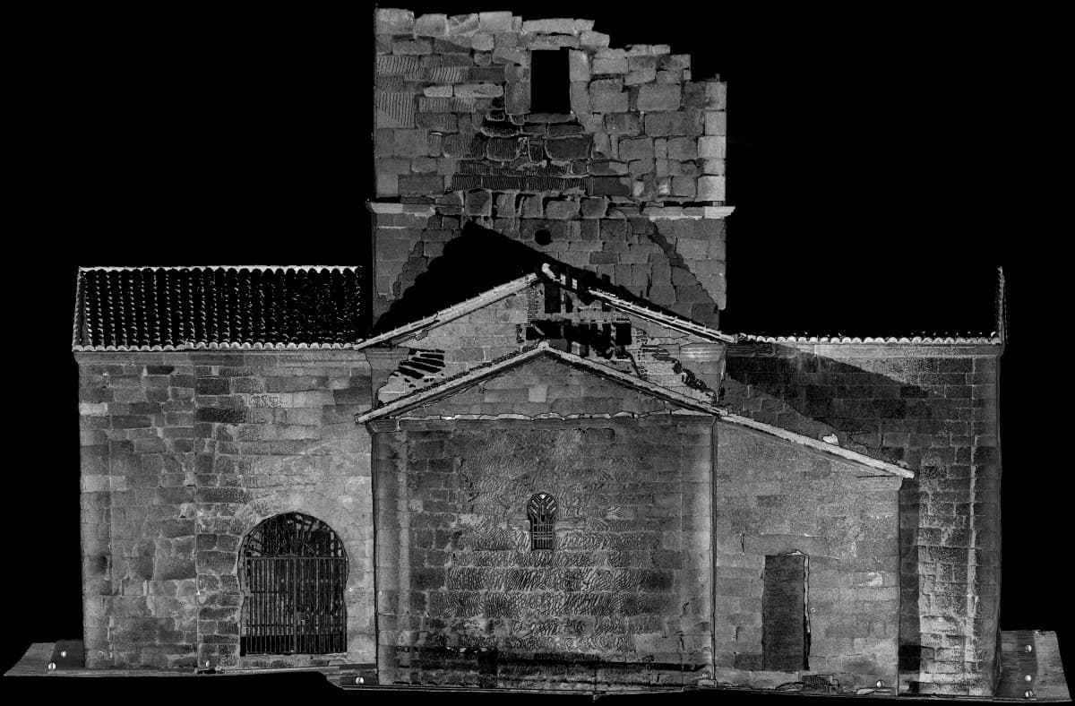Original photo of Santa María de Melque Elevation from a Laser Scan