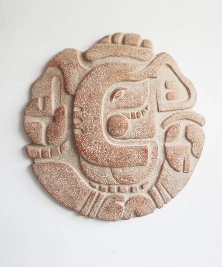Original photo of Mesoamerican Glyph Relief Medallion
