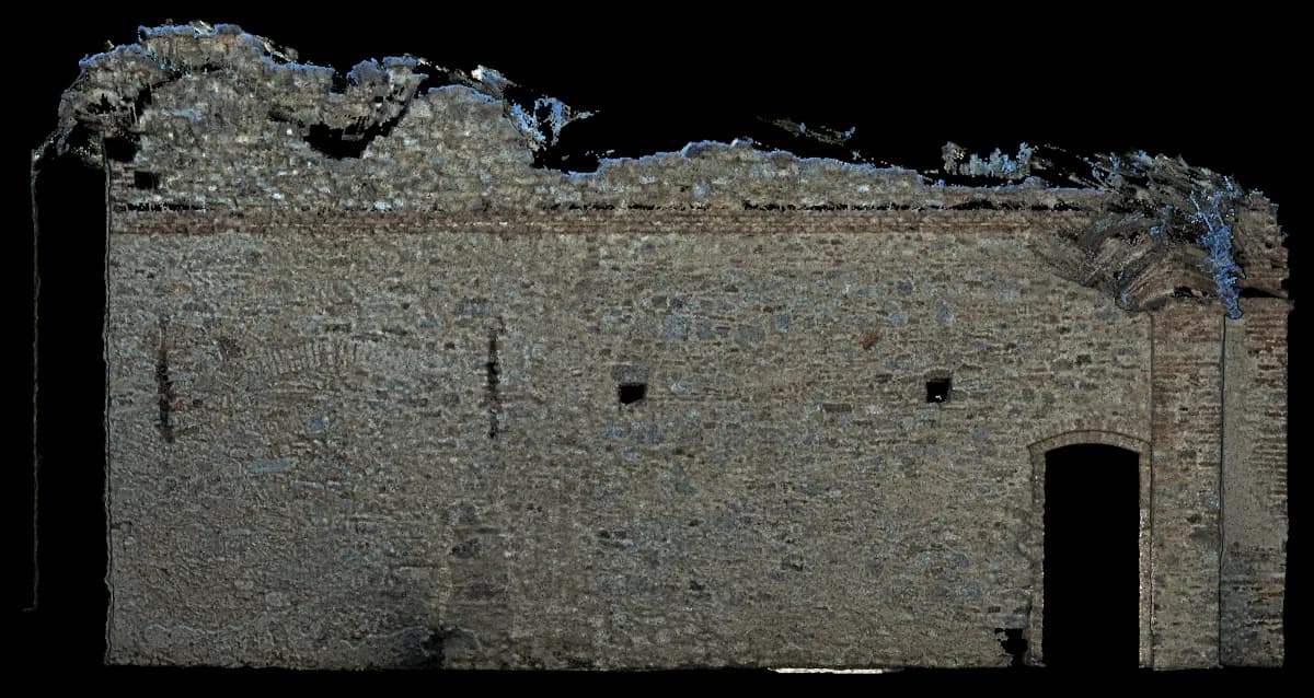 Original photo of Zobor Church Ruin Interior Elevation from a Laser Scan