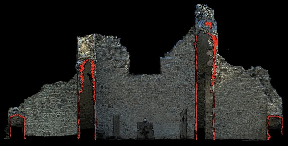 Original photo of Zobor Church Ruin Section from a Laser Scan